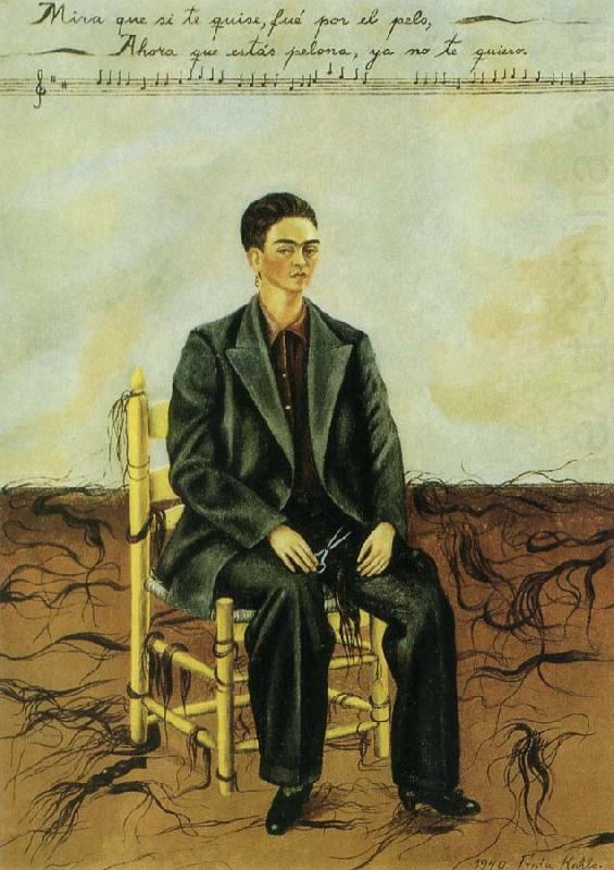 Frida Kahlo The Self-Portrait of short hair china oil painting image